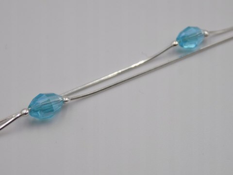 Piękna, srebrna, damska bransoletka - błękit niebieski srebro 925 biżuteria