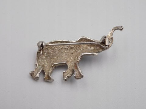 Piękna, stara, damska, srebrna broszka - SŁOŃ srebro 925 VINTAGE biżuteria