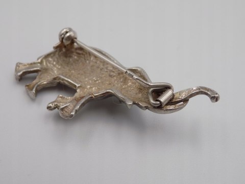 Piękna, stara, damska, srebrna broszka - SŁOŃ srebro 925 VINTAGE biżuteria