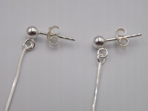 Piękne, damskie, srebrne kolczyki FIOLETOWE CYRKONIE srebro 925 biżuteria