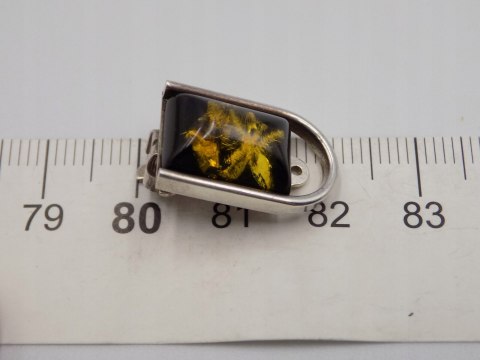 Piękne, stare, srebrne klipsy BURSZTYN - srebro 925 - VINTAGE biżuteria