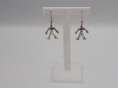 Piękne, stare, srebrne kolczyki PAJACE ruszające się - srebro - biżuteria