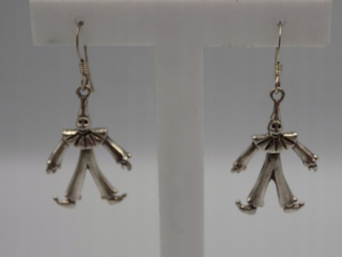 Piękne, stare, srebrne kolczyki PAJACE ruszające się - srebro - biżuteria