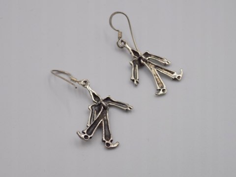 Piękne, stare, srebrne kolczyki PAJACE ruszające się - srebro - biżuteria