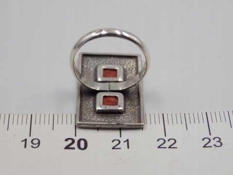 Piękny,stary, srebrny, damski pierścionek KORALOWIEC roz. 10 srebro VINTAGE