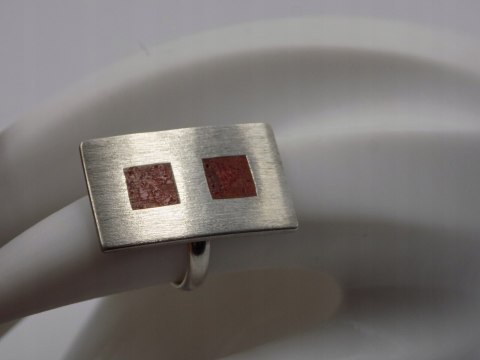 Piękny,stary, srebrny, damski pierścionek KORALOWIEC roz. 10 srebro VINTAGE