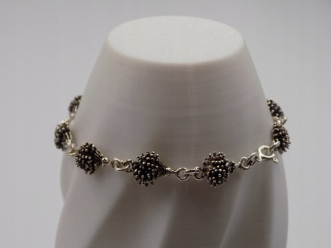 Stara piękna srebrna damska bransoletka JEŻE- srebro 925 VINTAGE biżuteria