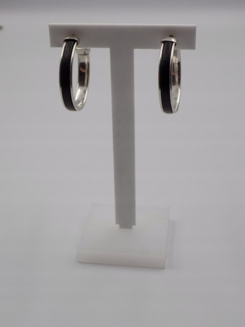 Stare, srebrne, damskie kolczyki KOŁA 30 mm. skóra srebro VINTAGE biżuteria