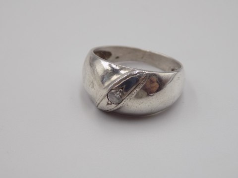 Stary damski srebrny pierścionek CYRKONIA roz. 12 srebro VINTAGE biżuteria