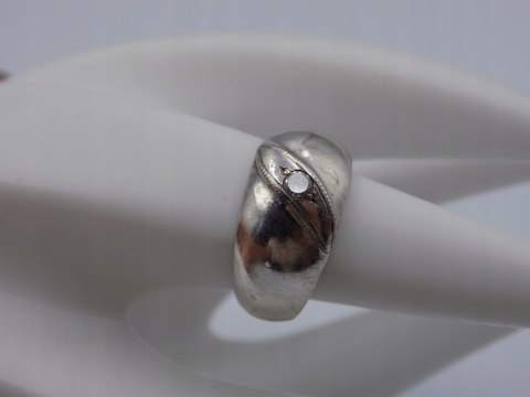 Stary damski srebrny pierścionek CYRKONIA roz. 12 srebro VINTAGE biżuteria