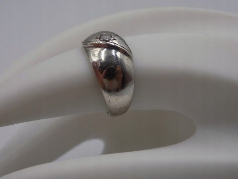 Stary damski srebrny pierścionek CYRKONIA roz. 12 srebro VINTAGE biżuteria