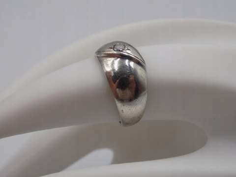 Stary damski srebrny pierścionek CYRKONIA roz. 12 srebro VINTAGE biżuteria