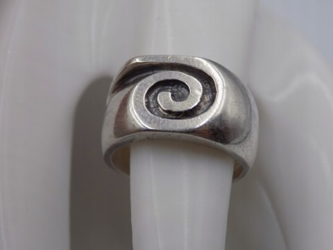 Stary damski srebrny pierścionek Ślimak roz. 12 srebro VINTAGE biżuteria