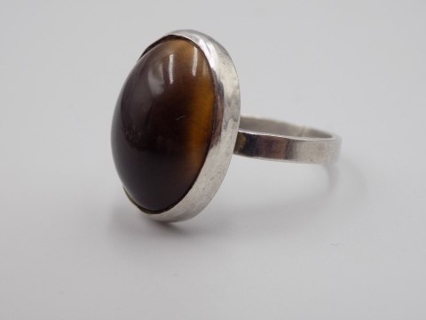 Stary damski srebrny pierścionek TYGRYSIE OKO roz. 21 srebro VINTAGE