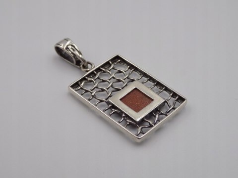 Stary damski wisiorek/zawieszka PIASEK PUSTYNI srebro 925 VINTAGE biżuteria