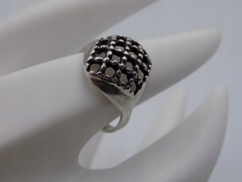 Stary, piękny, ażurowy srebrny pierścionek roz. 15 srebro VINTAGE biżuteria