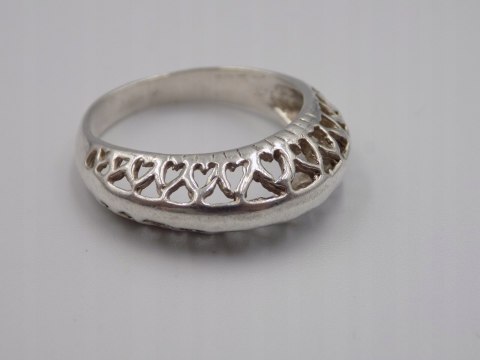Stary, piękny, ażurowy srebrny pierścionek roz. 17 srebro VINTAGE biżuteria
