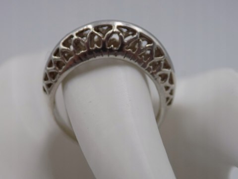 Stary, piękny, ażurowy srebrny pierścionek roz. 17 srebro VINTAGE biżuteria