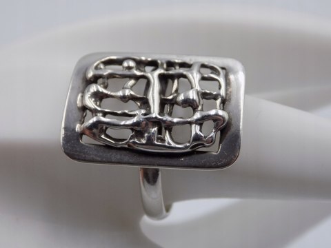 Stary, piękny, ażurowy srebrny pierścionek roz. 22 srebro VINTAGE biżuteria