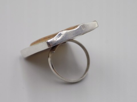 Stary, piękny,srebrny,pierścionek MASA PERŁOWA regulowany VINTAGE biżuteria