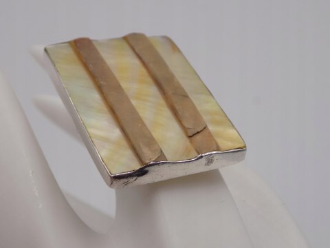 Stary, piękny,srebrny,pierścionek MASA PERŁOWA regulowany VINTAGE biżuteria