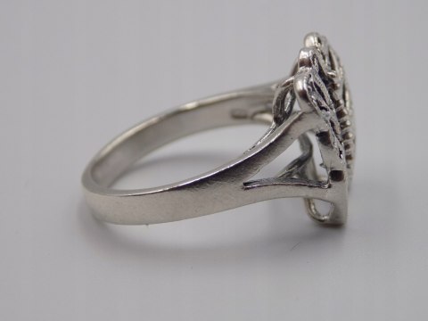 Stary, piękny, srebrny, pierścionek MOTYL roz. 18 srebro VINTAGE biżuteria