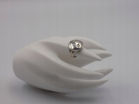 Stary, srebrny, damski pierścionek Yin Yang - roz. 10 srebro 925 VINTAGE