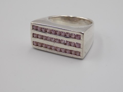 Stary, srebrny,pierścionek CYRKONIE roz. 15/16 srebro 925 VINTAGE biżuteria