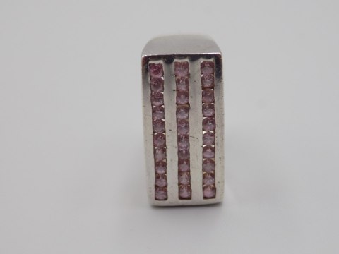 Stary, srebrny,pierścionek CYRKONIE roz. 15/16 srebro 925 VINTAGE biżuteria