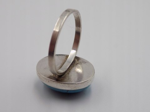 Stary, srebrny, pierścionek TURKUS roz. 16 srebro 925 VINTAGE biżuteria