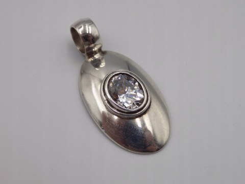 Stary, srebrny, wisiorek / zawieszka CYRKONIA srebro 925 VINTAGE biżuteria