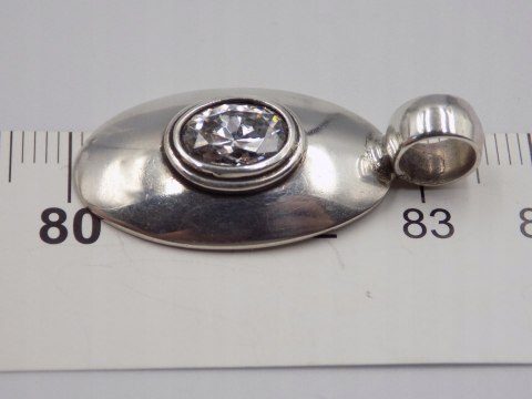 Stary, srebrny, wisiorek / zawieszka CYRKONIA srebro 925 VINTAGE biżuteria