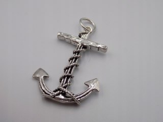 Stary, srebrny, wisiorek / zawieszka KOTWICA srebro VINTAGE biżuteria
