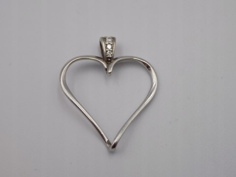 Stary, srebrny, wisiorek / zawieszka SERCE srebro 925 VINTAGE biżuteria