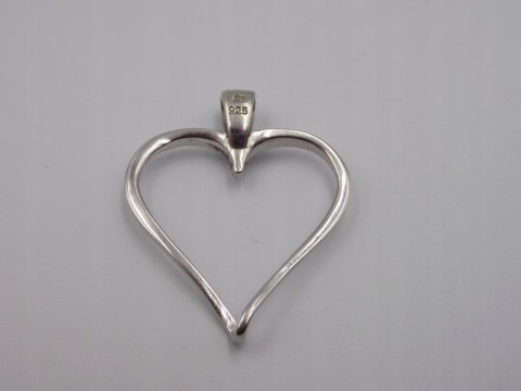 Stary, srebrny, wisiorek / zawieszka SERCE srebro 925 VINTAGE biżuteria