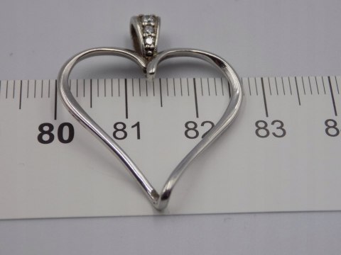 Stary, srebrny, wisiorek / zawieszka SERCE srebro 925 VINTAGE biżuteria