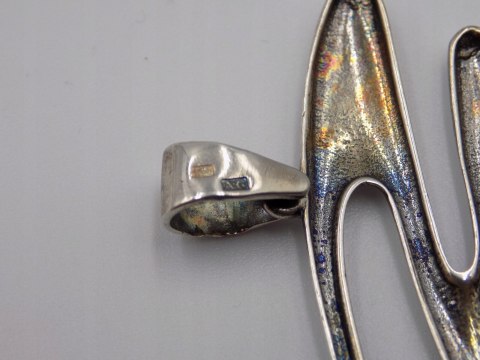 Stary, srebrny, wisiorek / zawieszka ZYGZAK - srebro 925 VINTAGE biżuteria