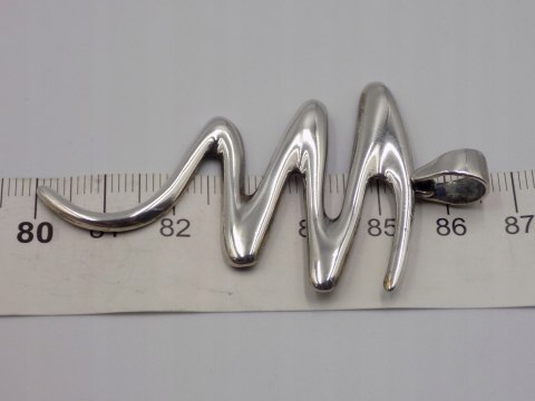 Stary, srebrny, wisiorek / zawieszka ZYGZAK - srebro 925 VINTAGE biżuteria