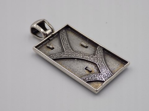 Stary, srebrny, wisiorek/zawieszka LISTKI - srebro 925 VINTAGE biżuteria