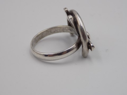 Autorski,stary,srebrny,damski pierścionek KLAMRA roz. 13 srebro 925 VINTAGE