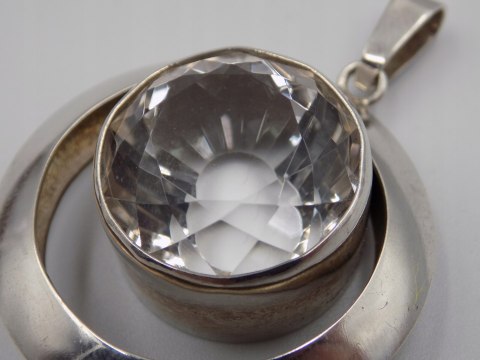 Bajeczny, duży, damski, srebrny wisiorek / zawieszka CYRKONIA - srebro 925