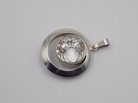 Bajeczny, duży, damski, srebrny wisiorek / zawieszka CYRKONIA - srebro 925