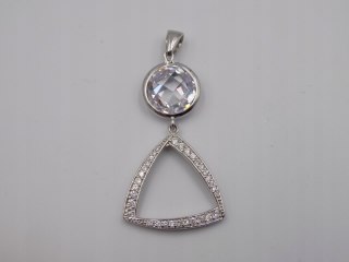 Bajeczny, duży, damski, srebrny wisiorek / zawieszka CYRKONIE - srebro 925