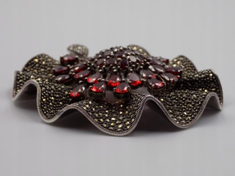 Bajeczny, duży, damski, srebrny wisiorek / zawieszka CYRKONIE - srebro 925