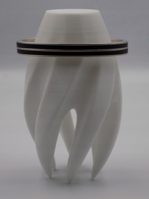 Piękna, damska, srebrna bransoletka BANGLA, KOŁO + guma srebro 925 GLtd