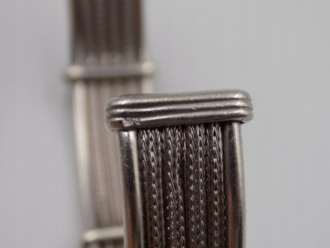 Piękna, damska, srebrna bransoletka BANGLA otwarta LISI OGON - srebro 925