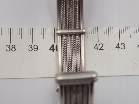 Piękna, damska, srebrna bransoletka BANGLA otwarta LISI OGON - srebro 925