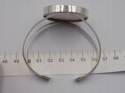 Piękna, damska, srebrna bransoletka BANGLA otwarta MUSZLA - srebro 925