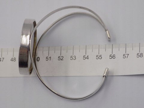 Piękna, damska, srebrna bransoletka BANGLA otwarta MUSZLA - srebro 925