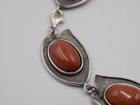 Piękna, damska, srebrna bransoletka PIASEK PUSTYNI srebro 925 oksyda